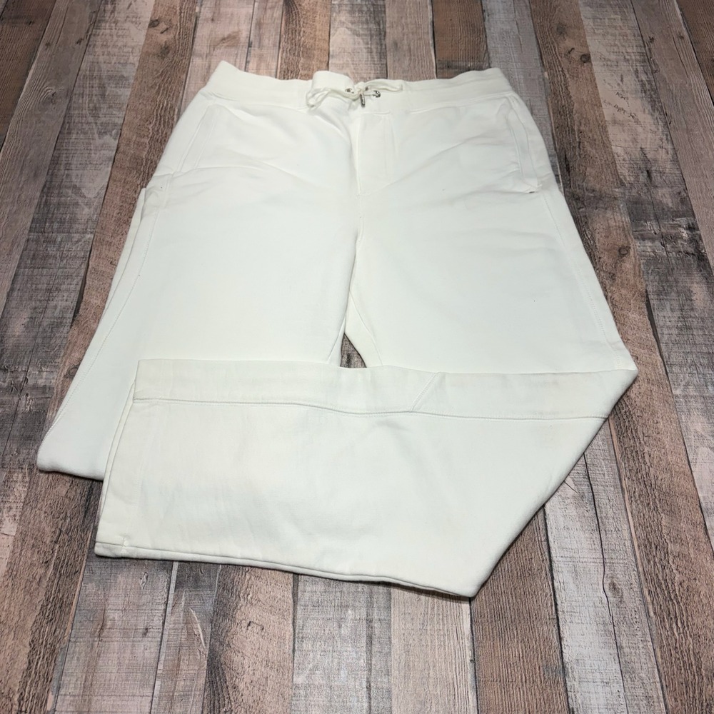 RLX Ralph Lauren Sweatpants Men Medium White Cotton Joggers Straight Drawstring